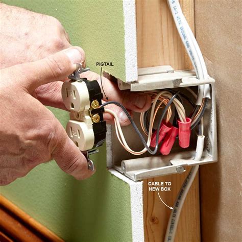 electrical outlet wires into box|6 wires for new outlet.